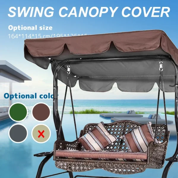 6000D Waterproof Swing Chair Awning Rain Cover - Ruffled Top Replacement