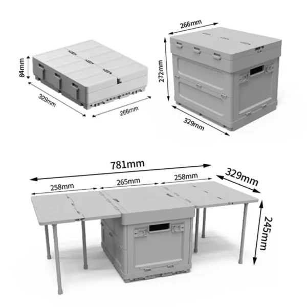Folding Table with Storage Container - Portable Camping & Outdoor Use - Image 3