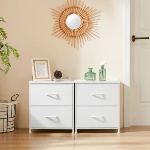 JHK Living Room Cabinet with 2 Fabric Drawers - Modern Storage Furniture