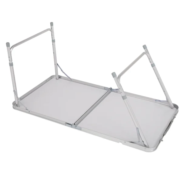 Silver Outdoor Folding Table - Aluminum Alloy Rectangular - Image 6